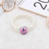 20MM Painted Ship anchor enamel metal C5818 print snaps jewelry