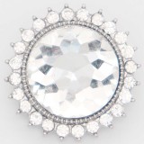 20MM design snap Silver Plated with white rhinestone KC6877 snaps jewelry