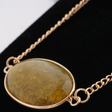 Semi-Precious stones necklace with 80CM chain  2*3cm stone size