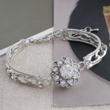20MM design snap silver plated with white Rhinestone KC5562 snaps jewelry