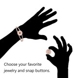 1 buttons snap metal Rose Gold bracelet fit 20MM snaps chunks