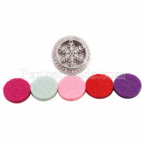 25mm white alloy Star Aromatherapy/Essential Oil Diffuser Perfume Locket snap with 1pc mix color discs as gift