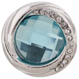 20MM design snap silver plated with blue Rhinestone KC7417 interchangeable snaps jewelry