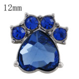 12MM Dog claws snap with blue Rhinestone KS5180-S interchangeable snaps jewelry
