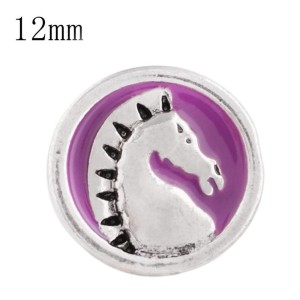 12mm Horse Small size with purple enamel snaps for chunks jewelry