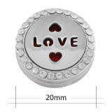 22mm love white alloy love Aromatherapy/Essential Oil Diffuser Perfume Locket snap with 1pc 15mm discs as gift
