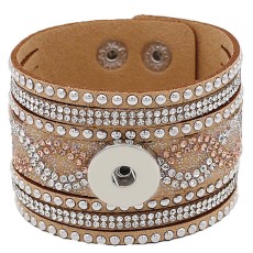 Partnerbeads 21CM brown leather bracelets fit 18/20MM snaps chunks KC0294 snaps jewelry