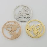33MM stainless steel coin charms fit  jewelry size butterfly