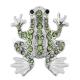 20MM Frog snap Antique Silver Plated with green  rhinestone KB8099 snaps jewelry