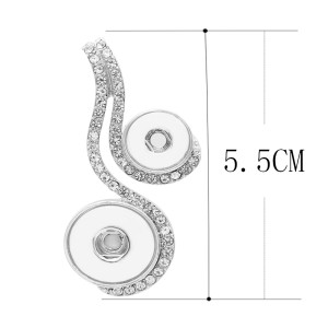 sliver Pendant with rhinestone fit 20MM&12MM snaps style jewelry KC0419