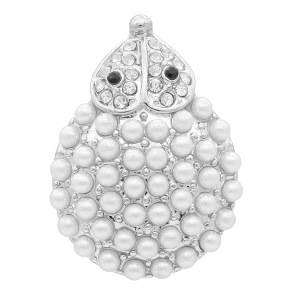20MM Hedgehog snap Retro  plating inlaid with white Rhinestone pearls KC7719 snap jewelry