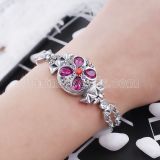 20MM design snap silver plated with rose Rhinestone KC5448 snaps jewelry