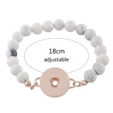 1 button White Turquoise bracelets rose gold Fit 20mm snaps chunks KC0778