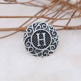 C20MM English alphabet-H snap Antique silver  KC6752 snaps jewelry