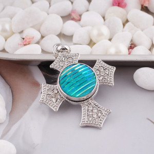 20MM cyan Resin snap Antique Silver Plated KB5215 snaps jewelry