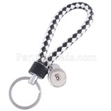 PU leather Keychain Keychain with button fit snaps chunks KC1121 Snaps Jewelry