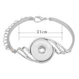 1 buttons snap sliver bracelet White rhinestone fit 20MM snaps jewelry KC0872