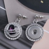 18MM love snap Silver Plated with purple Rhinestone KC6479 snaps jewelry