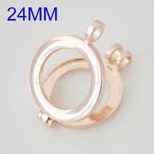 25MM Alloy Rose Gold coin locket pendant Fit 25MM coin disc