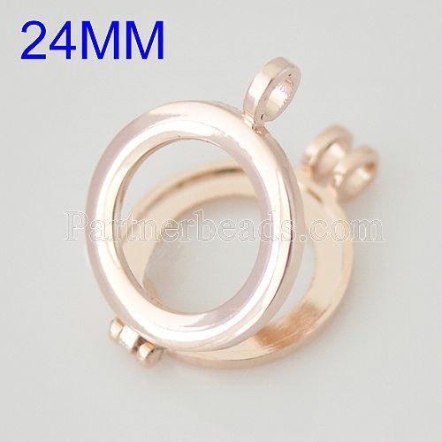 25MM Alloy Rose Gold coin locket pendant Fit 25MM coin disc