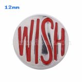 12mm Wish snaps Silver Plated with red Enamel KS5037-S snap jewelry