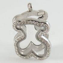 Stainless steel floating charm locket can open