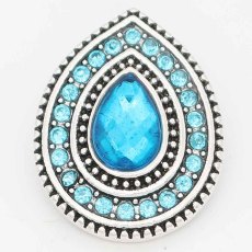 20MM design snap Silver Plated with dark Blue rhinestone KC6717 snaps jewelry