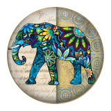 20MM Elephant Painted  enamel metal C5286 print snaps jewelry