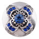 20MM Cross snap silver Plated with deep blue Rhinestones KC7356 snaps jewelry