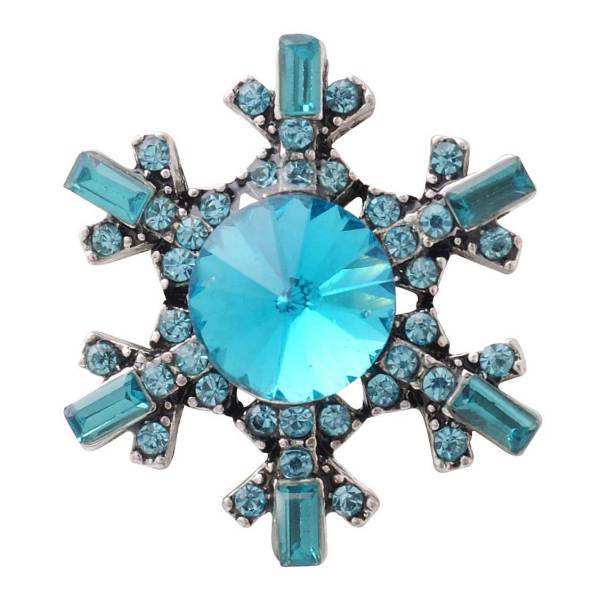 20MM snap silver Plated with cyan Rhinestones KC8986 snaps jewelry