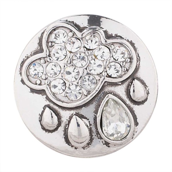 20MM Rain snap silver plated with white Rhinestone KC5487 snaps jewelry