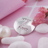 20MM  Letter Z snap silver plated with Czech diamonds KC5240 snaps jewelry