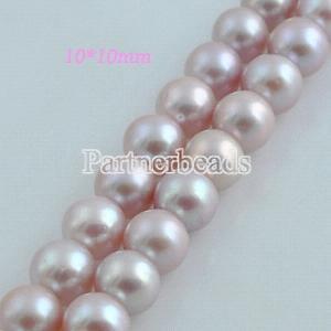 10*10mm freshwater round pearl beads purple