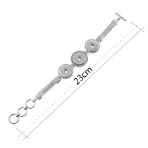 23CM 3 buttons snaps metal armband fit snaps chunks