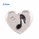 12MM Love snap Silver Plated with white Rhinestone KS9634-S snaps jewelry