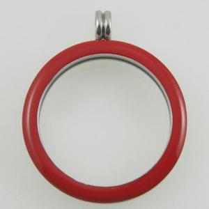 33MM Coin locket with Screw  Enamel cap red color