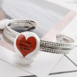 20MM heart Painted enamel metal C5360 print snaps jewelry