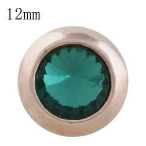 12MM round snap Rose Gold with green Rhinestone KS9681-S snaps jewelry