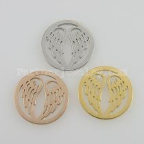 25MM stainless steel coin charms fit  jewelry size wings