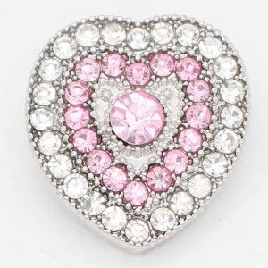 20MM snap Love sliver Plated with rhinestones KC6726 snaps jewelry