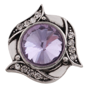 20MM design snap Antique Silver Plated with purple Rhinestone KC6458 snaps jewelry