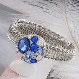 20MM round snap sliver plated with blue rhinestone KC5665 snaps jewelry