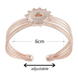 metal bangle Rose Gold fit 1 buttons snaps  bracelets  with Rhinestones fit snaps chunks