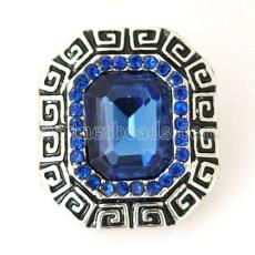 20MM Irregular snap Antique Silver Plated with blue  rhinestone KB8194 snaps jewelry