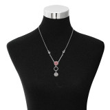 Pendant of rhinestone sliver Necklace with 50CM chain KS1216-S fit 12mm chunks snaps jewelry