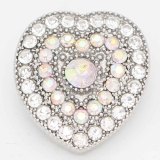 20MM snap Love sliver Plated with colorful rhinestones KC6727 snaps jewelry