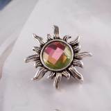 20MM snap Antique Silver plated with multicolor Rhinestone KC6258 snaps jewelry