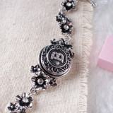 20MM English alphabet-B snap Antique silver  plated with  Rhinestones KB6255 snaps jewelry