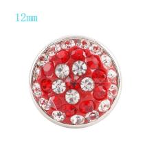 12mm snaps button with red rhinestone KS2702-S snaps jewelry