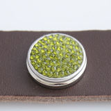 18mm Sugar snaps Alloy with green rhinestones KB2320 snaps jewelry